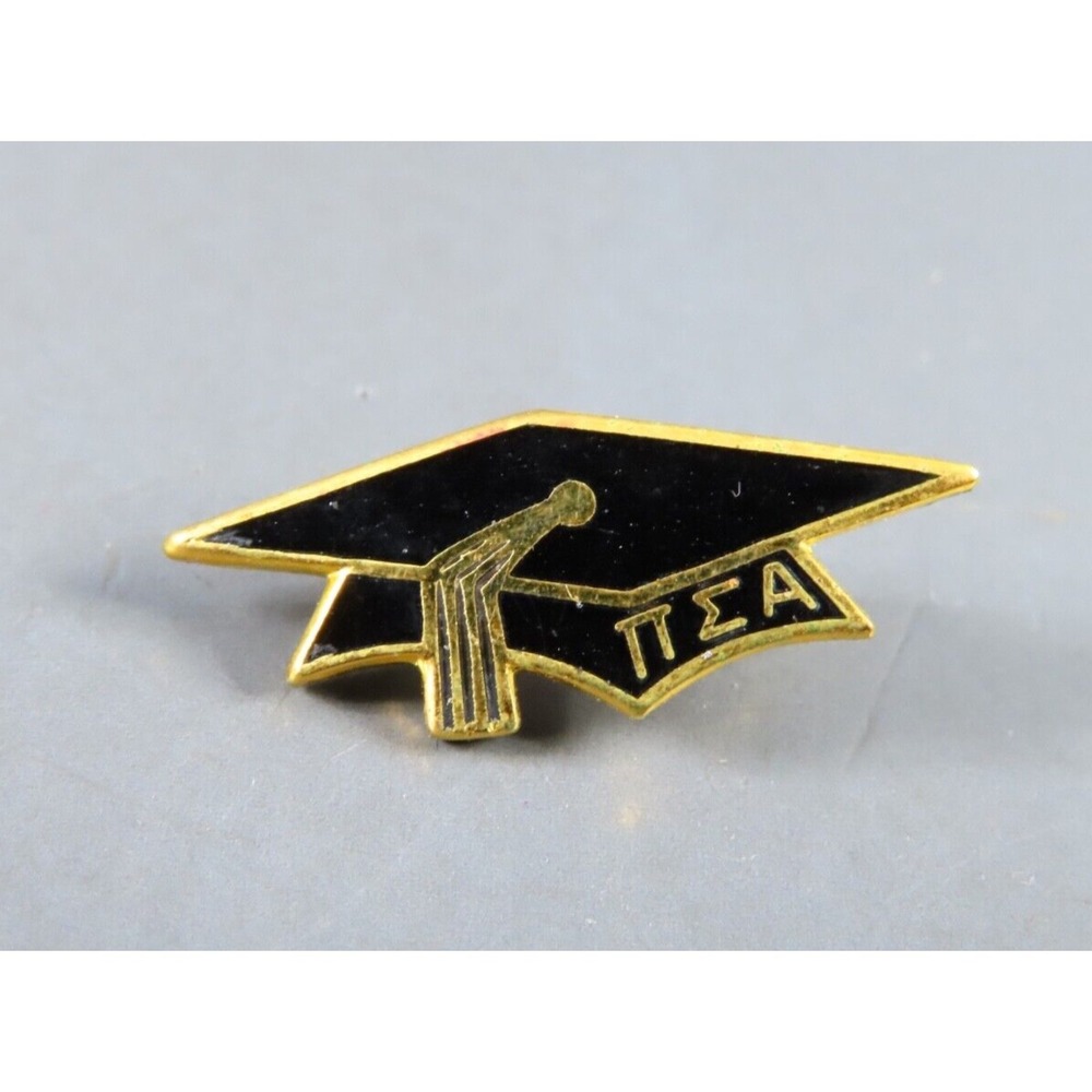 VTG PI SIGMA ALPHA Honor Society GRADUATION CAP PIN Fraternity Gold Black Enamel